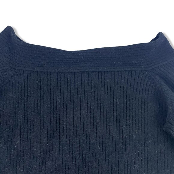 Anthropologie MOTH Off-Shoulder Balloon Sleeve Rib Knit Sweater (M) - Picture 6 of 7